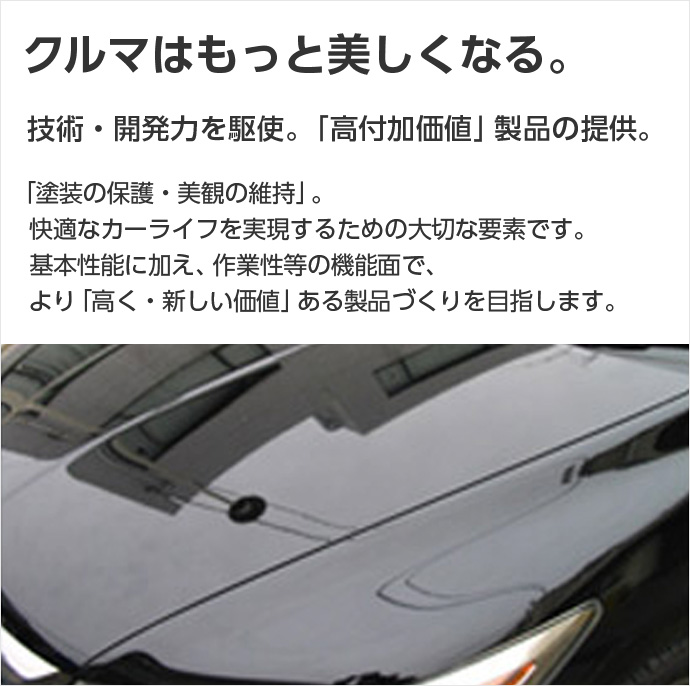 クルマはもっと美しくなる。技術・開発力を駆使。「高付加価値」製品の提供。