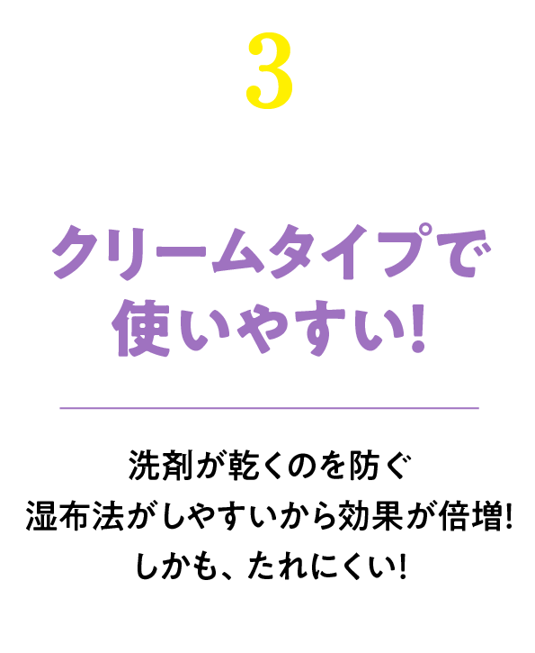 クリームタイプで使いやすい！よくつくクリームでどんな場所にも使える！しかも、臭わない！