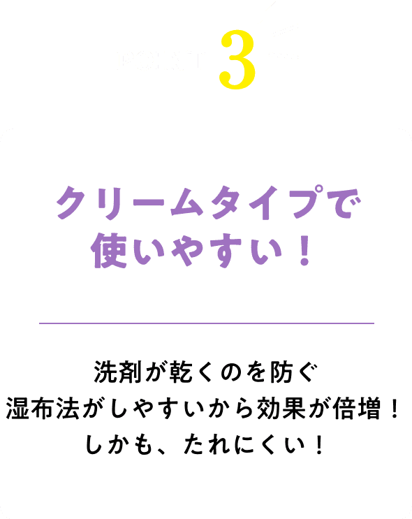 クリームタイプで使いやすい！よくつくクリームでどんな場所にも使える！しかも、臭わない！