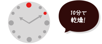 10分で 乾燥!